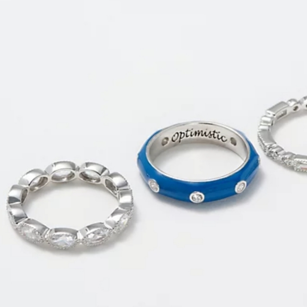 Set of 3 Affirmation Stackable Rings - Picture 3 of 8